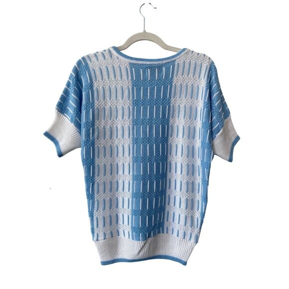 Vintage 80s College Point Sweater Size Large Crewneck Short Sleeve Deadstock NEW - Picture 2 of 7